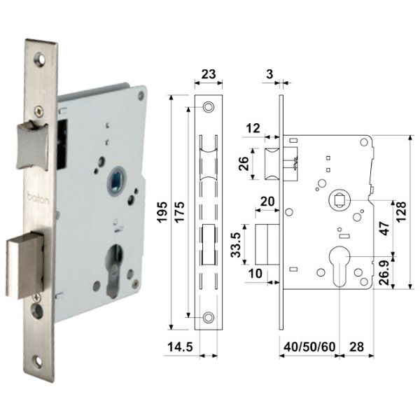 CERRADURA E35104047NSQSBP8 47/40MM HN