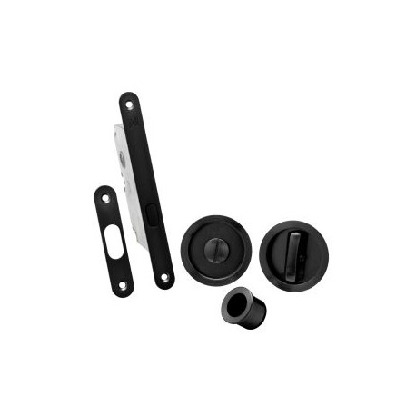 KIT CORREDERA CON.+DES. REDONDO  NEGRO MATE