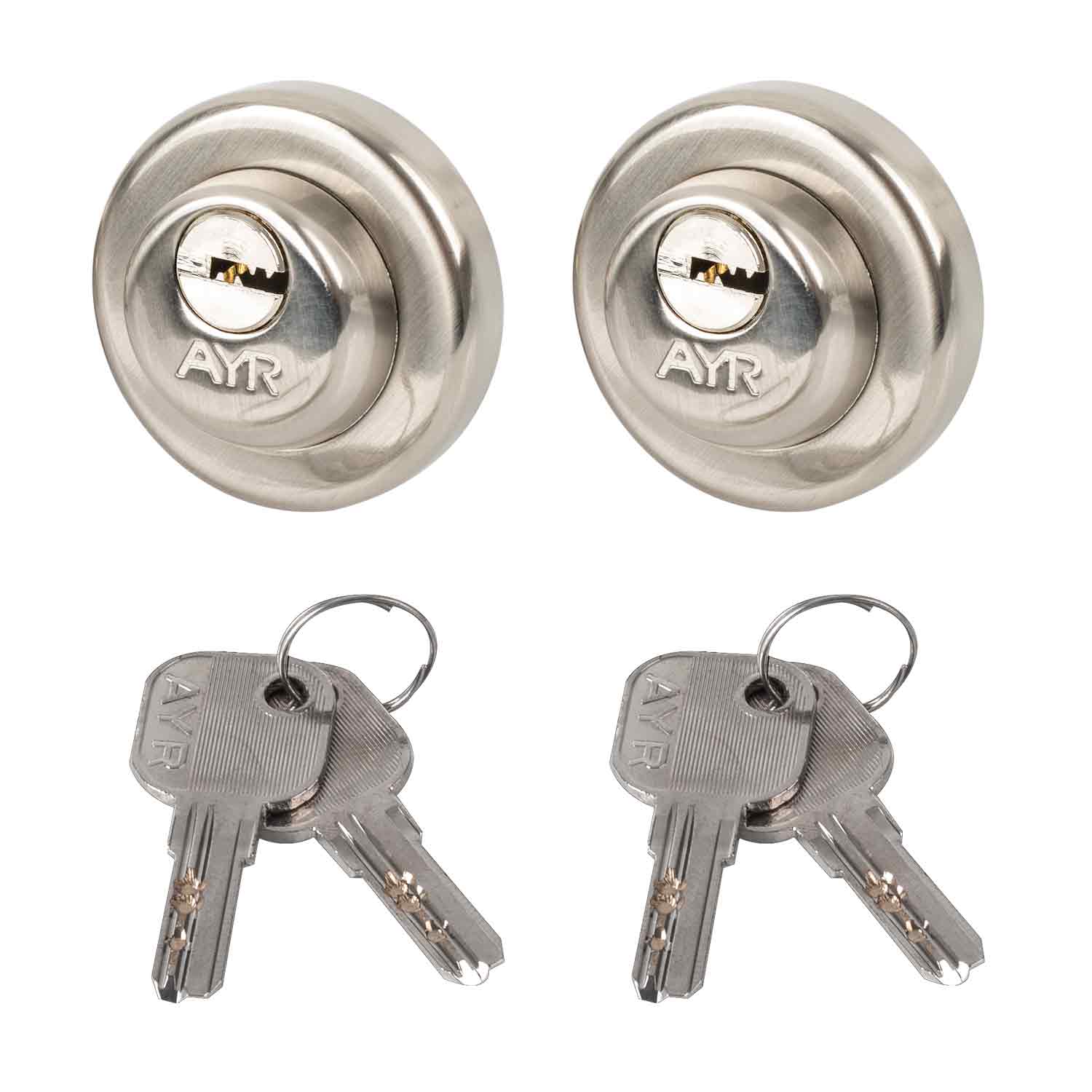 KIT CERRADURA 103-37CC LLAVE+LLAVE NIQUEL SATINADO