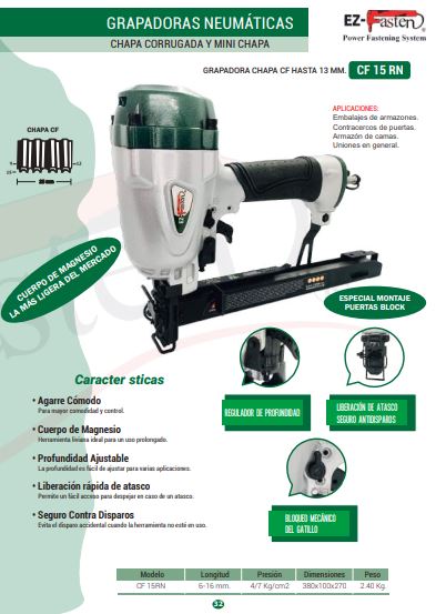 CLAVADORA CF15RN GRAPA CORRUGADA