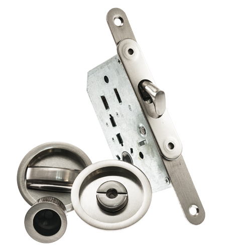 KIT CORREDERA CON.+DES. REDONDO NIQUEL SATINADO