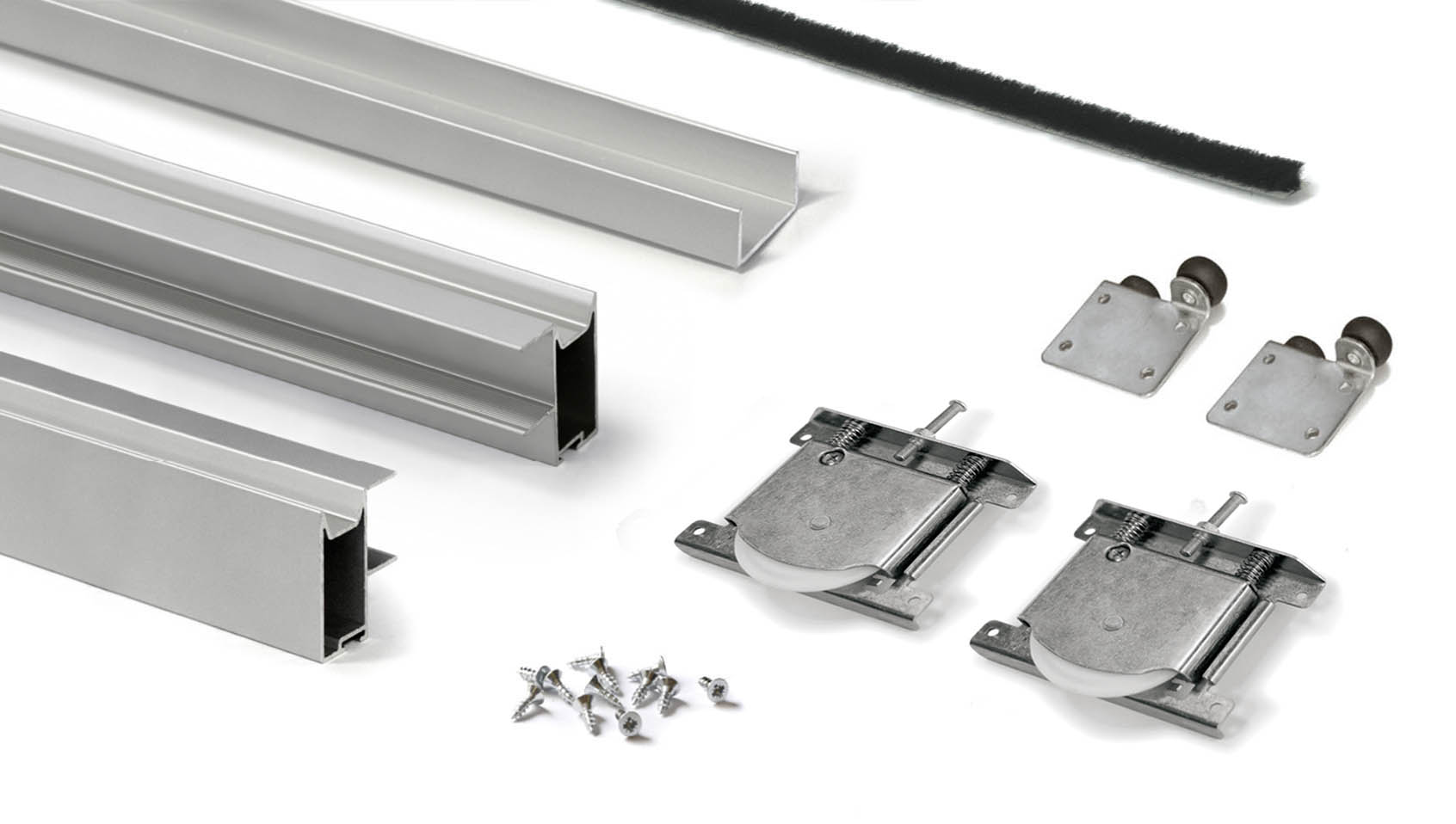 KIT PUERTA F29754 PLATA MATE 2.60MTS