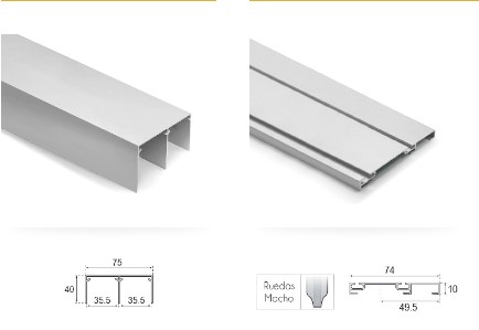 KIT GUIA F29854 PLATA MATE 3 MTS DE 75MM