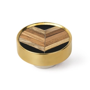 TIRADOR POMO LATON PULIDO Y MARQUETERIA 1084LT