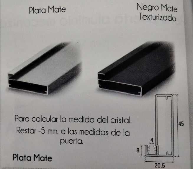 PERFIL VITRINA  NEGRO 3MTS