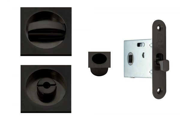 KIT CORREDERA CON+DES. CUADRADO NEGRO MATE