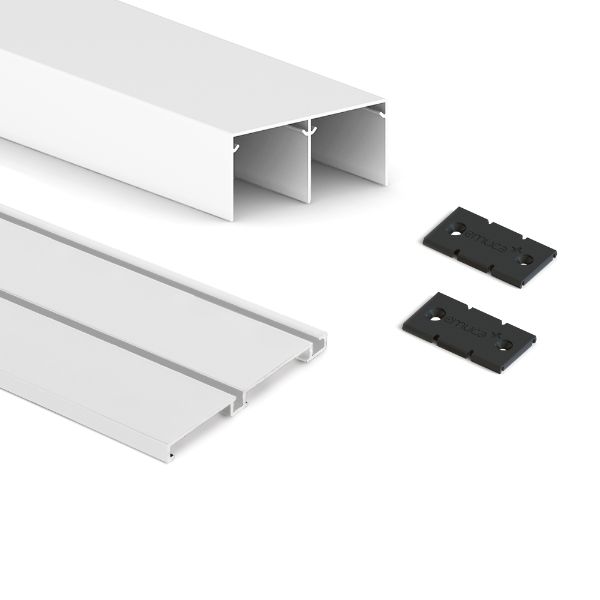 KIT GUIA PLACARD 74MM BLANCO MATE 3.90MTS