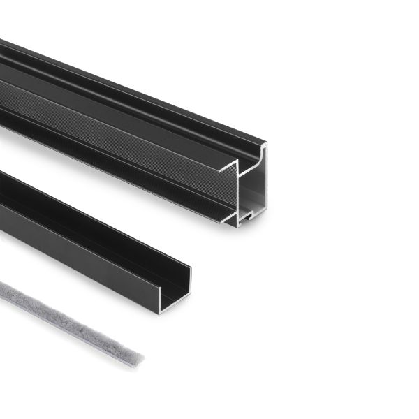 KIT PUERTA SHARP 19MM NEGRO MATE 2.70MTS